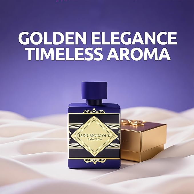 Luxurious Oud Amatist Men's Cologne – Eau De Parfum – Long Lasting Arabic Oud Perfume Oil – 100ml