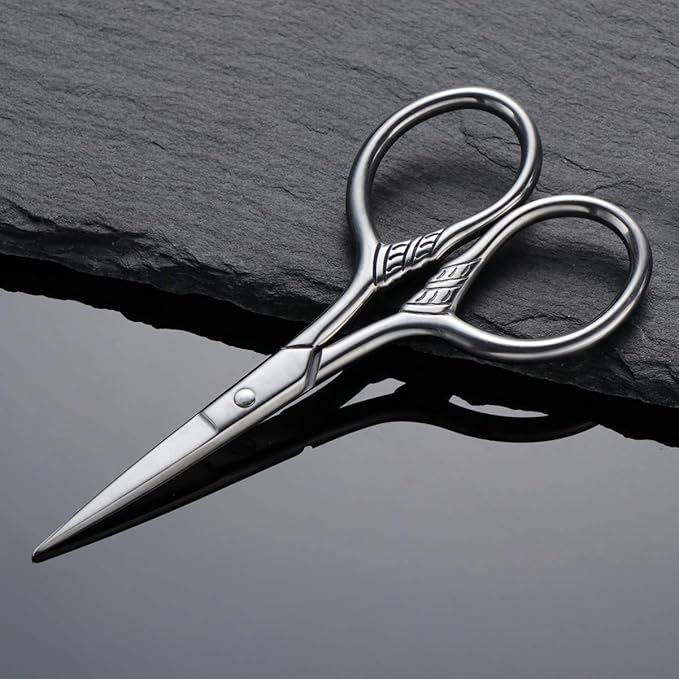 Frcolor Beard Mustache Scissors Stainless Steel Mustache Trimming Shear Men Beard Scissors for Facial Body
