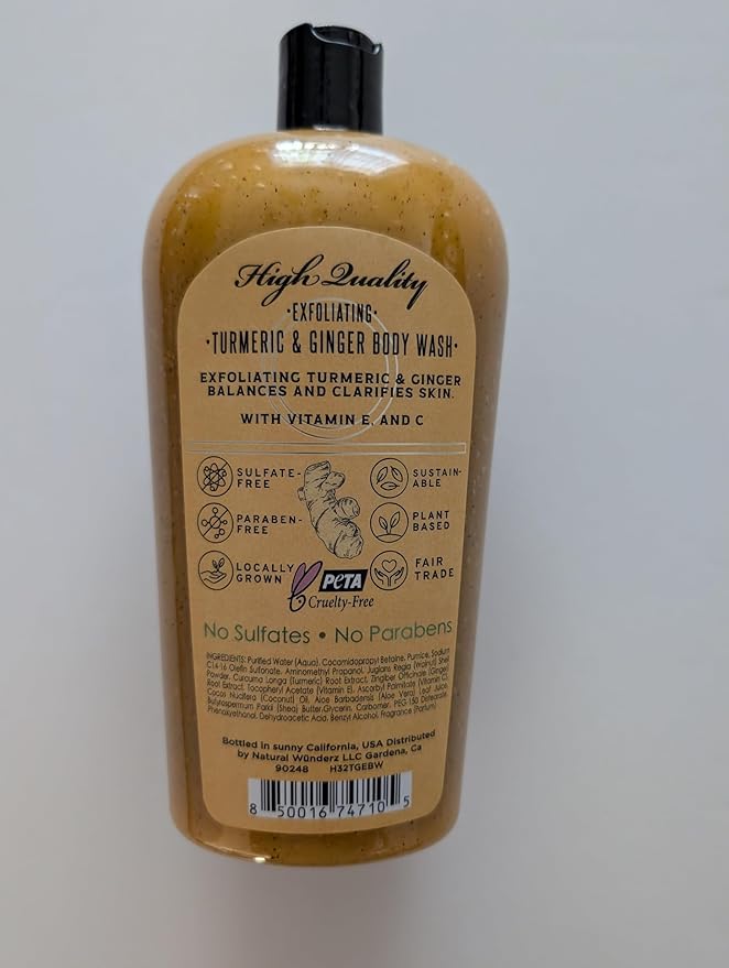 All Natural Apothecary Exfoliating Body Wash (Tumeric & Ginger with Vitamin E & C)