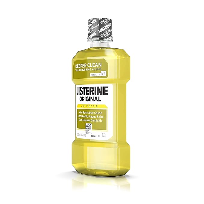 Listerine Original Oral Care Antiseptic Mouthwash with Germ-Killing Formula to Fight Bad Breath, Plaque and Gingivitis, 250 mL