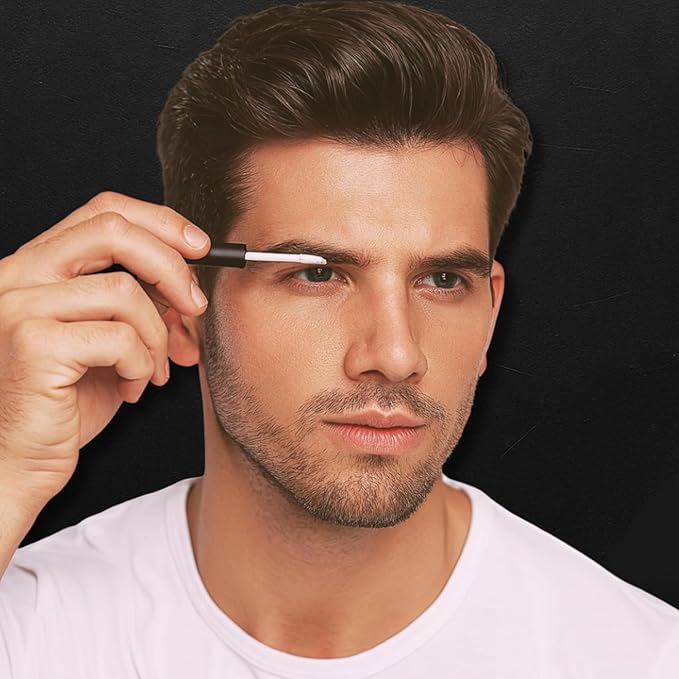 The Men Pen Eyebrow Boosting + Caffeine Kit | Eyebrow, Beard and Hair Filler | Waterproof, Long Lasting, Sweat Proof - Light Brown