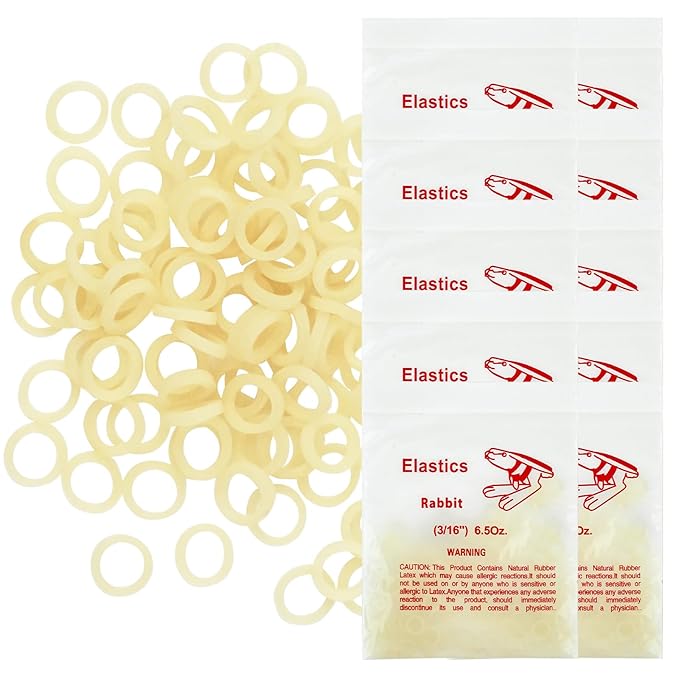 Orthodontic Rubber Bands for Braces 3/16'' Heavy 6.5 oz, 1000 Pcs Dental Intraoral Elastic Bands with 2 Tools