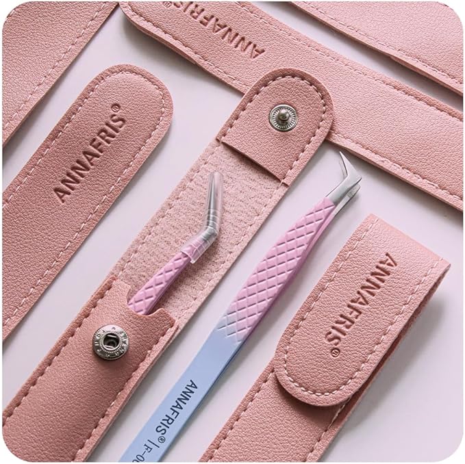 Eyelash Extension Tweezers,Fiber Tip Grip Boot Volume Lash Tweezers,Professional Pointed Lash Extension Tweezers for Easy Lash Application and Removal-F06