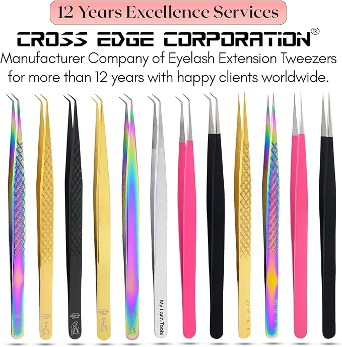 Isolation Tweezer for Eyelash Extensions – 14cm Curved Lash Tweezer, Stainless Steel, Best for Individual Isolation & Classic Lashes, Pinzas para Twisers (Black Titanium)