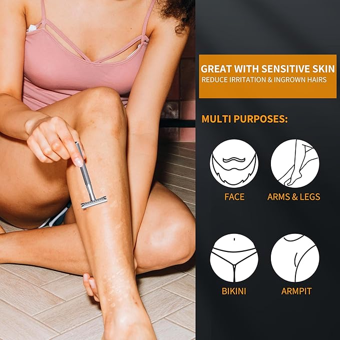 Gearhub Premium 50 Count Double Edge Safety Razor Blades Refills Swedish 13C26 Stainless Steel Platinum Coated, Mild to Medium Sharpness for Smooth Shaves