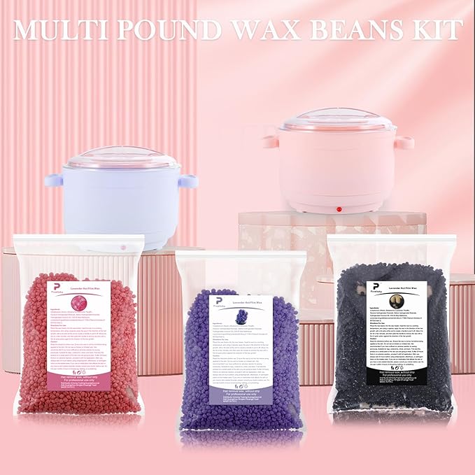 Wax Beads Bulk - 2.5lb Wax Beans Supplies for Esthetician - Professinal Painless Waxing for Face, Upper Lip, Bikini, Leg, Women Natural Melting Kit - Hypoallergenic Hard Wax Beads Bulk
