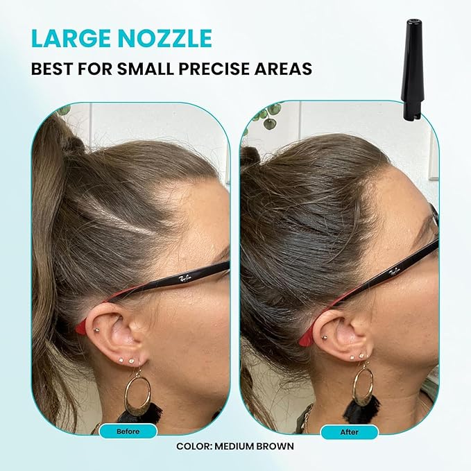 Hair Building Fibers, 15G, with BONUS Pump Applicator, Hairline Comb and 3 Nozzles, Hair and Hairline Filler Kit For Men and Woman (Auburn)