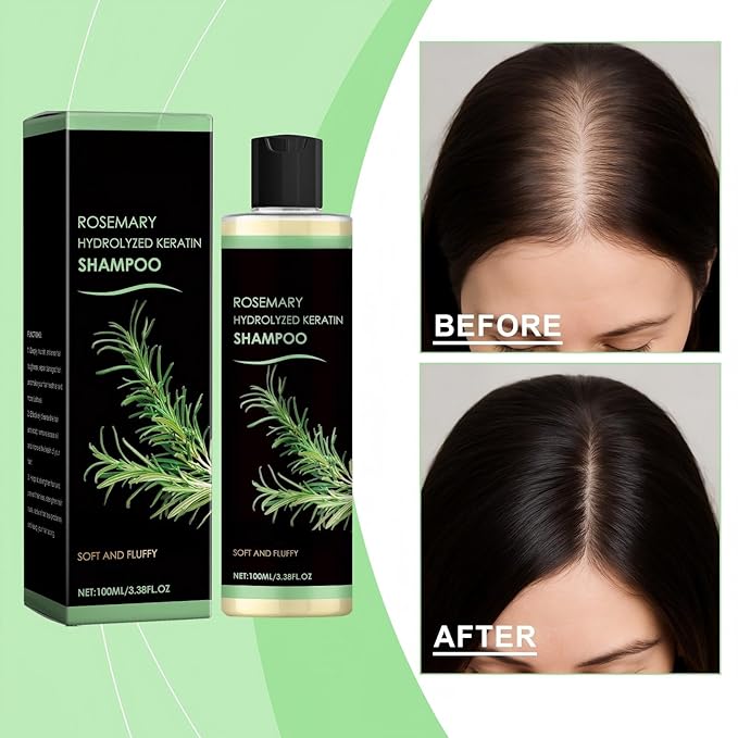 Rosemary Hair Growth Shampoo,Rosemary Hydrolyzed Keratin Shampoo, Nourishes and Regenerates Hair for Thinning Hair & Hair Loss for Women and Men-100ML