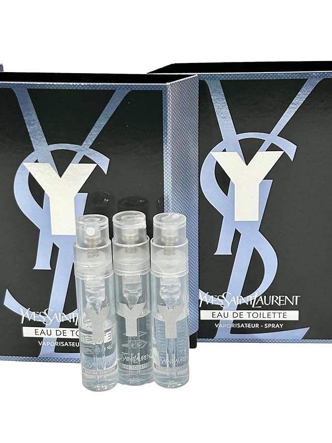YVES SAINT LAURENT YSL Y Men Sample Perfume EDT Spray Trial Size Partially Filled Vials 1.2 ml / 0.04 fl oz (set of 3)