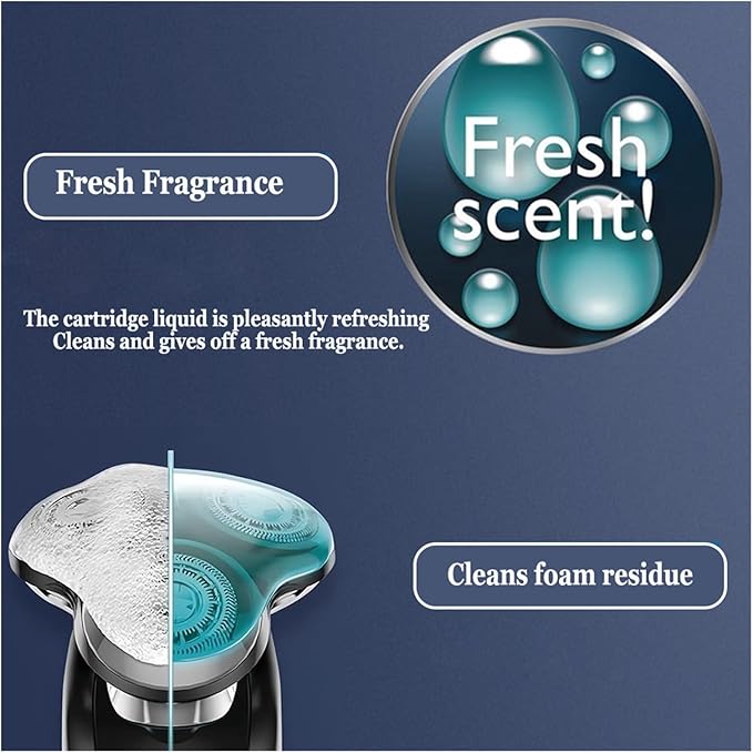 170ml JC301 JC302 Shaver Cleaning Liquid - Compatible with Philips S5000/S7000/S9000 Series - Fits Shavers with Cleaning System, Shaver Cleaning Fluid Refill for Electric Shavers(2pcs)