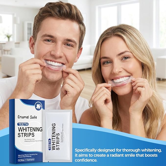 Teeth Whitening Strips - Professional Instant-Effect Edition,Whitening Strips-7-Day Care,Safe Formulas Suitable for Sensitive Teeth- Protect Enamel,Tooth Whitening Strips Kit