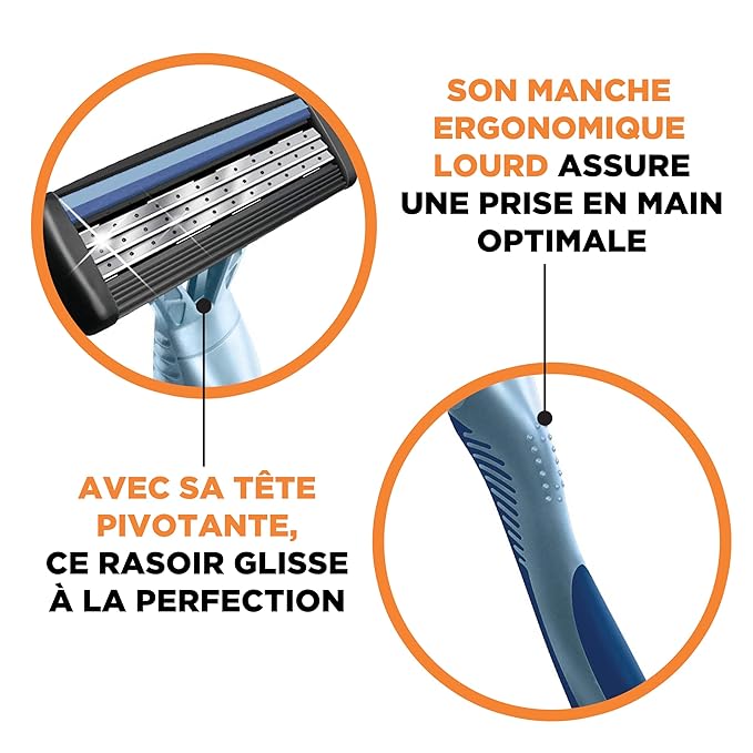 BIC Flex 3 Men’s Disposable Razors With 3 Blades, For a Smooth and Comfortable Shave, 4 Piece Razor Kit for Men