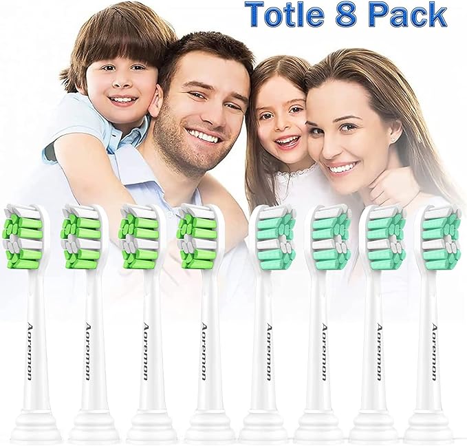 Aoremon Replacement Heads for Sonicare Philips Toothbrush: Compatible with Sonicare DiamondClean HX6063/65, 2 Series Hx9023/65 and Other Click on Electric Toothbrush