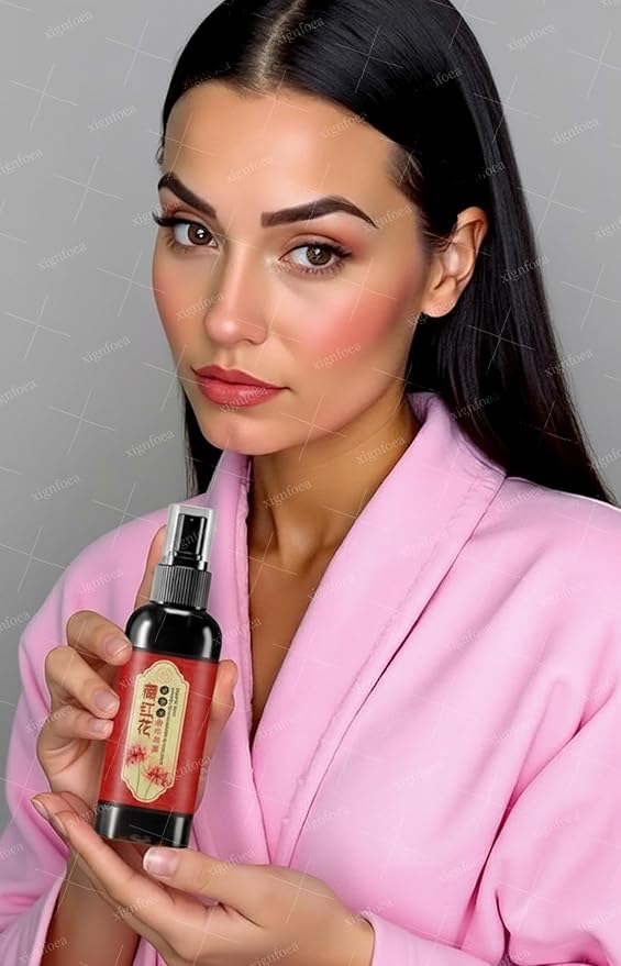 Saffron Hair Blackening Spray, Saffron Herbal Spray, Japanese Hair Essence Spray for Soft, Silky, Nourishes & Strengthens Hair, Improves Dryness & Frizz (1 Pc)