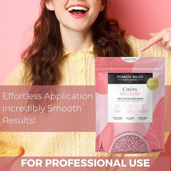 Cirepil - Boudoir - 800g / 28.22 oz Hard Wax Beads Bag - Hypoallergenic, Allergen-Free & Rosin-Free for Sensitive Skin - Professional Stripless Hair Removal for Face & Body - Low Temp Refill Bag