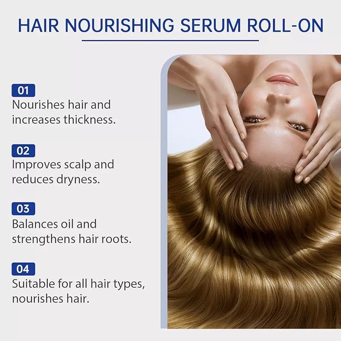 Hair Growth Serum Roll On with Rosemary,Helps Support Thicker, Fuller Hair Appearance,Clean, Non-Greasy Hair Loss Support for Men & Women,Saw Palmetto,0.84 Fl Oz