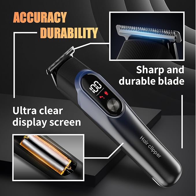 Beard Trimmer for Men Professional, Electric Razor for Nose Hair, Hair Clippers Mens Shaver Electric Razor, Cordless Hair Clippers, Trimmers for Barbers, Hair Cutting Kit for Men Grooming Kit