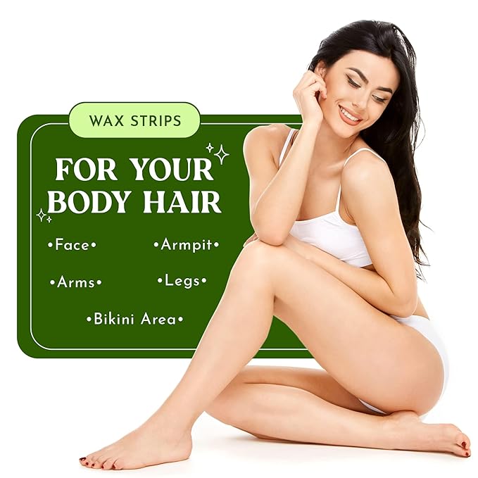 MOOM Hair Removal Wax Strips, 48 Count - Reusable & Washable Polycotton Strips for Maximum Hair Removal, Perfect for Bikini Area, Leg, Eyebrows, Body & Face - Unisex Use
