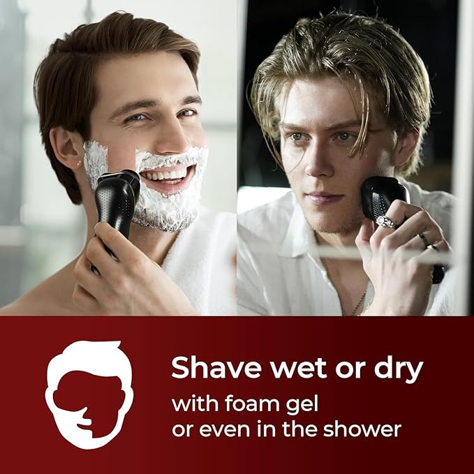 rategist 3-in-1 Electric Razor for Men: IPX7 Waterproof Razors for Men - USB-C Rechargeable, Precision Floating Blades - Wet Dry Shaving, Travel Kit, Beard, Nose & Sideburns
