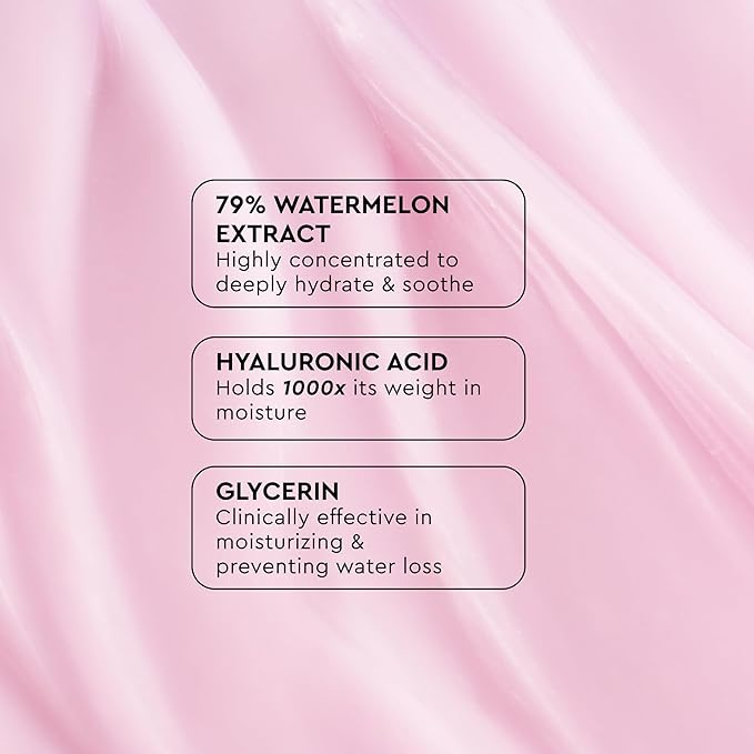 Glow Recipe Pink Juice Water Gel Moisturizer, Korean Gel Moisturizer for Glass Skin, Oil-Free Hydrating Hyaluronic Acid Face Moisturizer for Oily Skin, Non-Comedogenic, Long-Lasting (50ml)