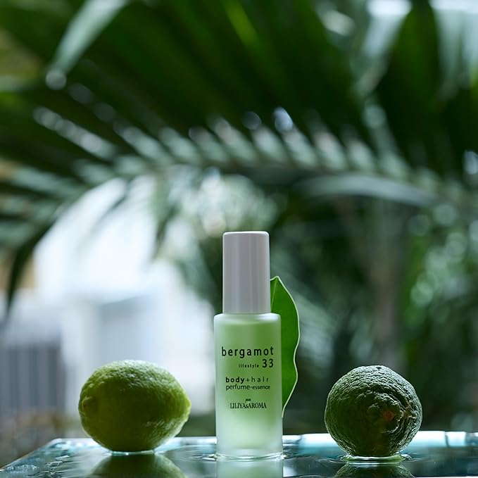 Liliya's Aroma Bergamot 33 Essence-Perfume for body and hair mist | Calabrian Bergamot | Pink Grapefruit | Vetiver Essential Oils | Gourmand Scent | Vegan 1.8 Fl Oz
