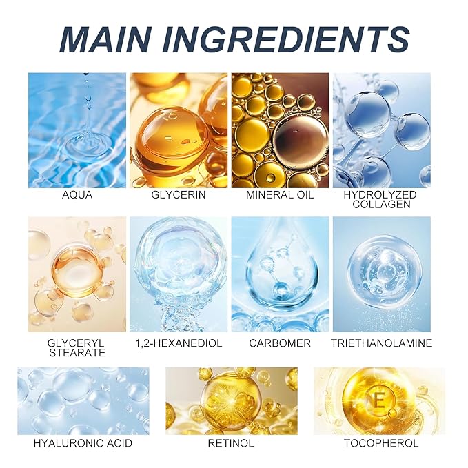 Daily Hydration Face Cream for Men, Formulated with Hydrolyzed Collagen, Retinol and Hyaluronic Acid, Helps Improve Skin Feel and Appearance, 50g