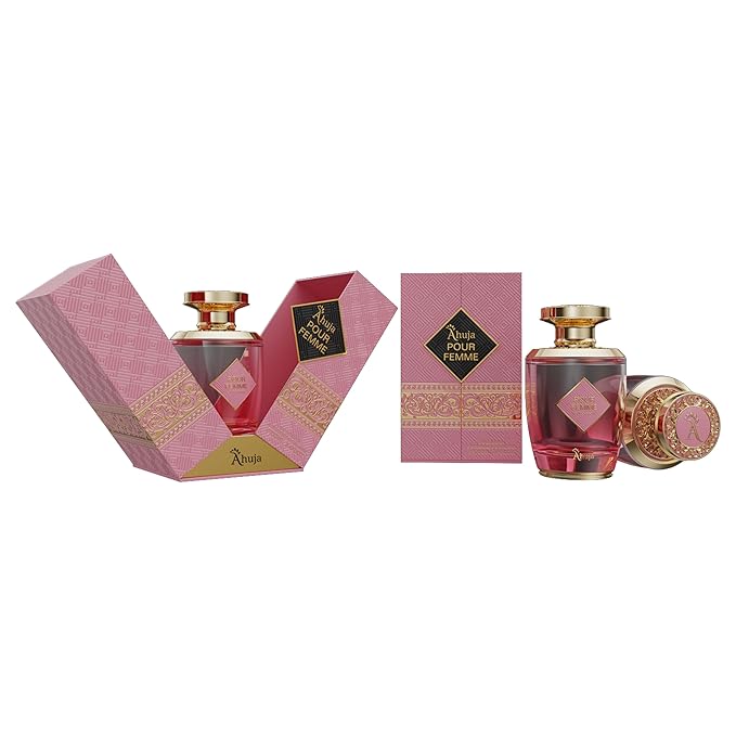 AHUJA Pour Femme Eau De Parfum 3.4oz – Luxurious Women’s Fragrance w/Notes of Floral Iris, Patchouli & Vanilla – Elegant, Long Lasting Perfume for Women