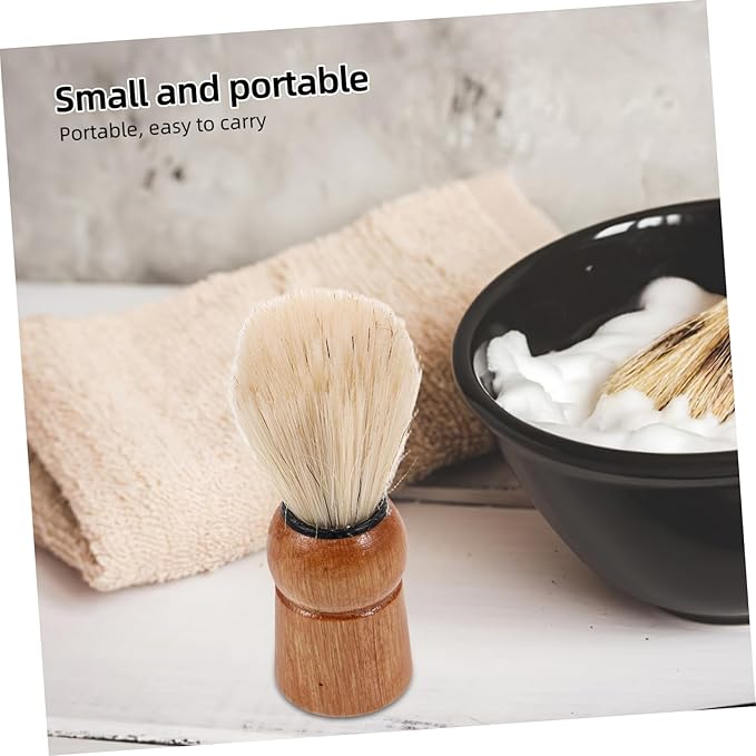 Retro Beard Grooming Brush Wooden Handle Manual Shaving Brush for Men Boar Bristle Foam Applicator for Shaving for Travel and Home Use