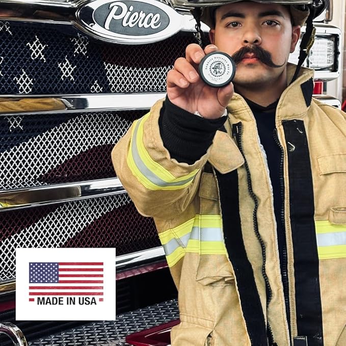 Mustache Wax Tacky hold - Bombero Mustache Wax Co. - Tacky Application, medium/strong hold, restyleable - Most Advanced All Natural Formula Holds up to Hard Work and Exercise - 1OZ tin (Unscented)