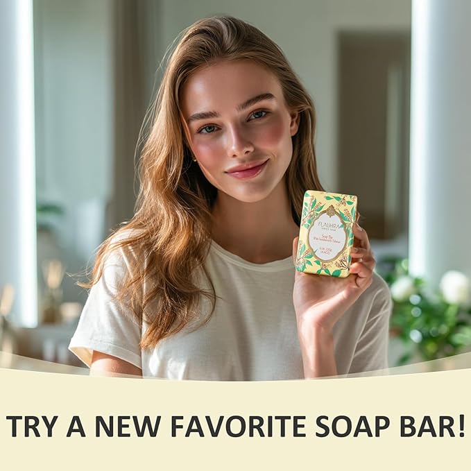 Bee & Flower Soap Bar White Sandalwood & Tuberose Fragrant Soap Essential Oil Scented Soap Bar Moisturizing Bath Bar Soaps Nourishes Your Skin 4.4 oz(Pack of 4)