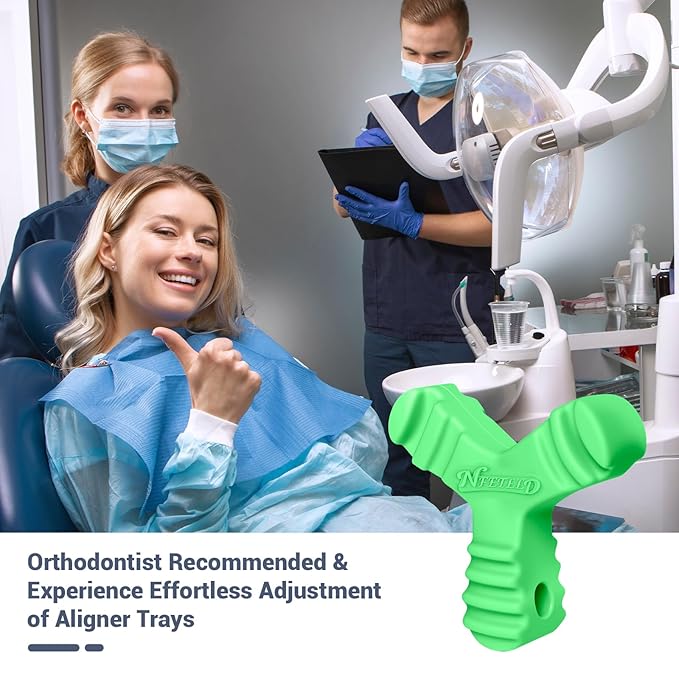Chewies for Invisalign Aligners, Orthodontic Aligner Chewies Durable Aligner and Retainer Tray Seaters Medical Grade Silicone (Pack of 2) (Green)