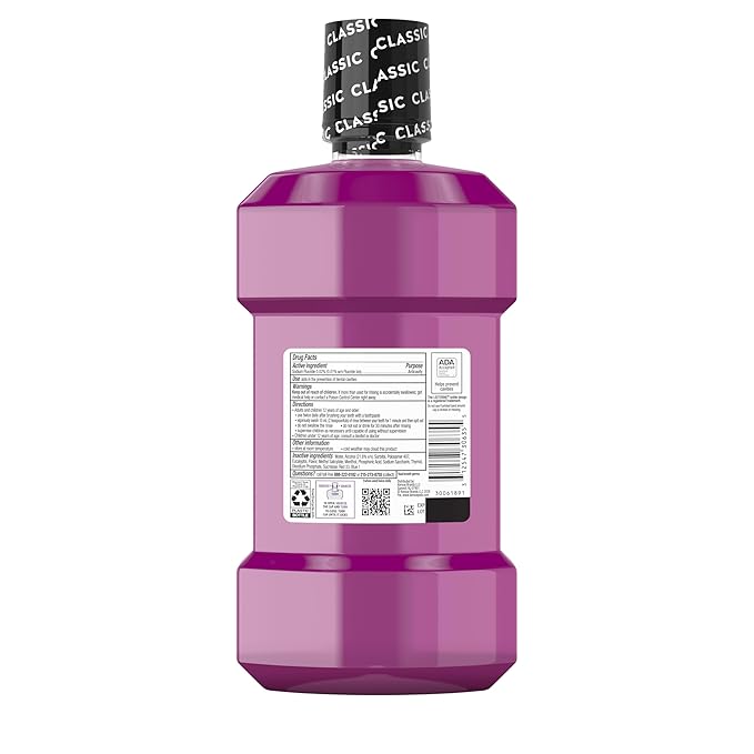 Listerine Total Care Intense Anticavity Fluoride Mouthwash, 6 Benefits in 1 Oral Rinse Helps Kill 99% of Bad Breath Germs, Prevents Cavities, Provides 360 Clean*, ADA-Accepted, Intense Mint, 1 L