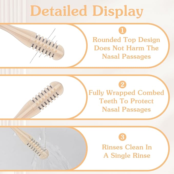 10Pcs 2-in-1 Nasal Hair Cutter Double Sided Nose Hair Trimmer Cutter 360° Rotating Nostril Hairs Removal Tool Portable Trimmer for Men Women Travel Essentials