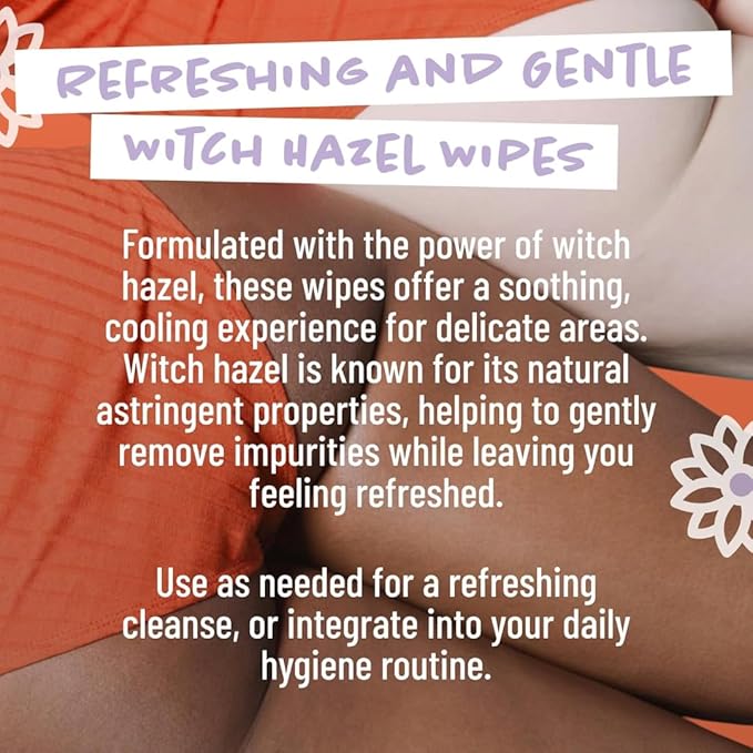 Hemorrhoid Wipes with Witch Hazel – Gentle & Soothing Cleansing Daily Wipes for Everyday, Cooling, Skin-Friendly - 50 Wipes