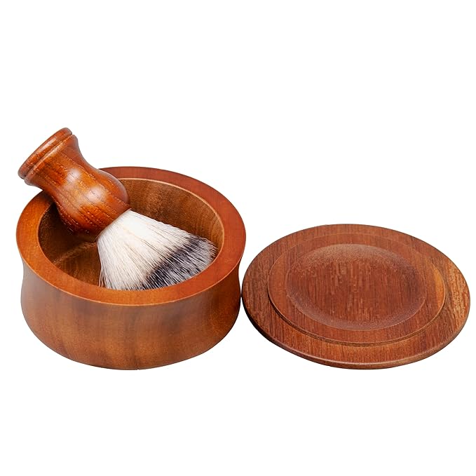 Men's Classic Shaving Set, Danweix Safety Straight Razor Shaving Brush with Wooden Shaving Soap Bowl Professional Barber Choice for Gentlemen