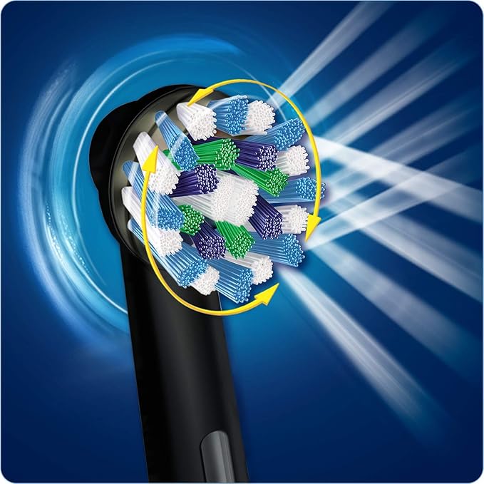 Oral-B Genuine CrossAction Replacement Black Toothbrush Heads, Refills for Electric Toothbrush, Angled Bristles for up to 100 Percent More Plaque Removal, Pack of 4
