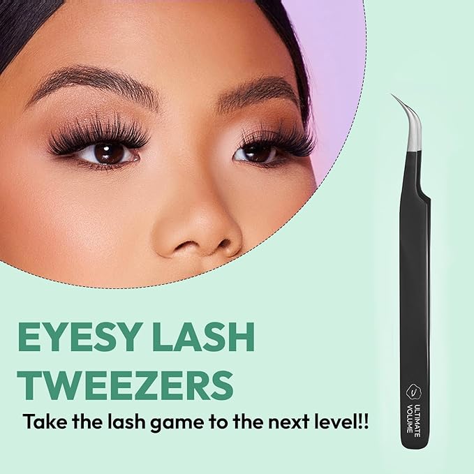 Eyesy Lash Ultimate Volume Lash Tweezer | Professional Volume False Lash Application Tool | Multi Shapes & Purposes Tweezers | Non-Slip Grip Tweezers (Purple)
