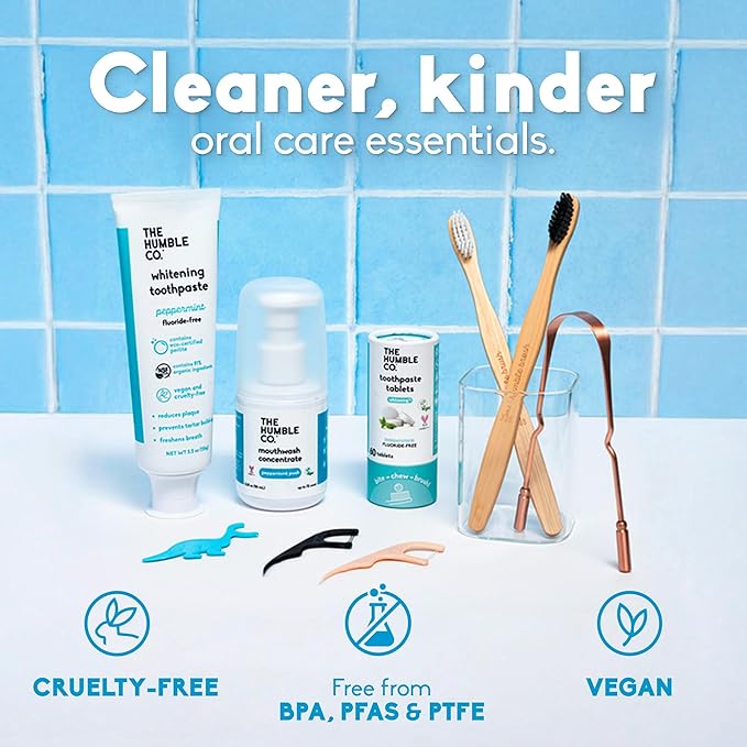 The Humble Co Tongue Scraper for Adults & Kids, 2 Pack - 100% Copper Tongue Cleaner Helps Eliminate Bad Breath & Bacteria - Dental Oral Care Products & Personal Hygiene Essentials