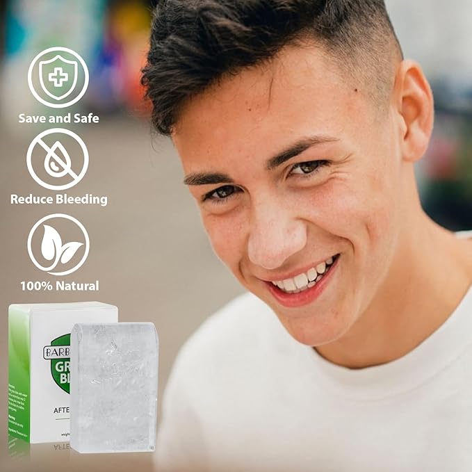 Natural Alum Block Aftershave Care - 3.5 oz (100g) Skin Soother & Instant Calm from Razor | Styptic for Nicks & Irritation - Suitable for All Skin Types | Includes Compact Travel Storage Case - 1 Pack