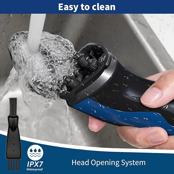 SweetLF Electric Razor for Men, IPX7 Waterproof, Wet & Dry Shaving, Pop-up Trimmer, Type C Rechargeable, Corded & Cordless, Father's Day Gift