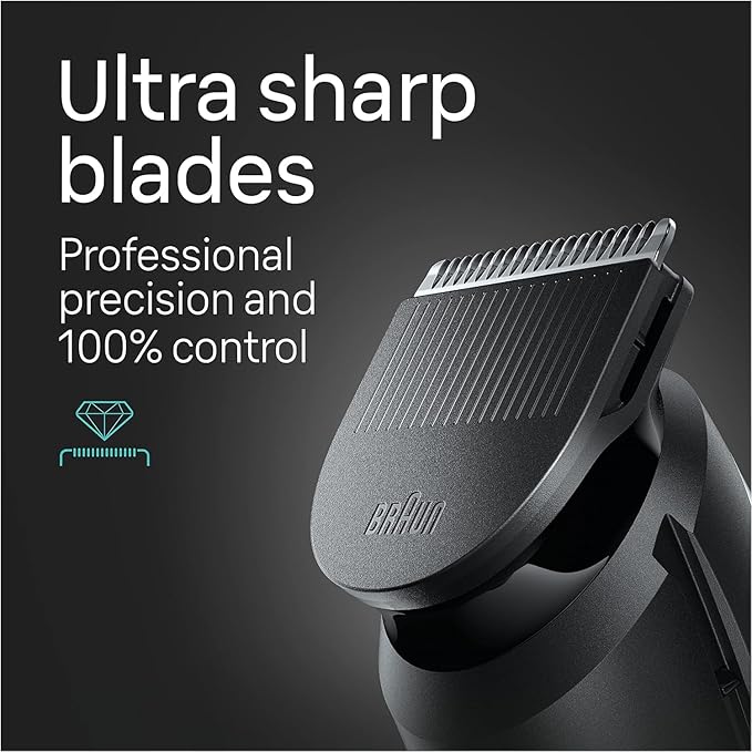 Braun All-in-One Style Kit Series 5 5480, 8-in-1 Trimmer for Men with Beard Trimmer, Body Trimmer for Manscaping, Hair Clippers & More, Ultra-Sharp Blade, 40 Length Settings, Waterproof