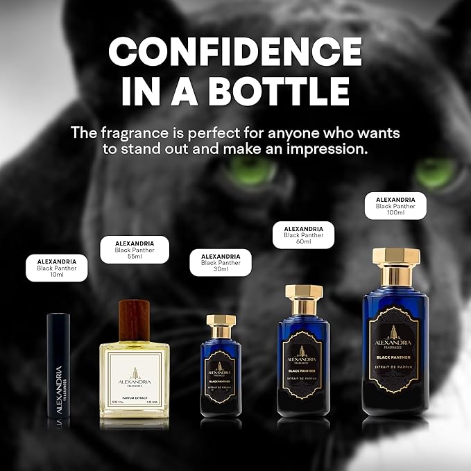 Alexandria Fragrances Black Panther Perfume - Long Lasting Eau de Parfum Inspired by Wood Notes - Luxury Men’s Parfum with Grapefruit, Ambroxan & Musk - Luxury Men’s Cologne for Every Occasion - 60ml