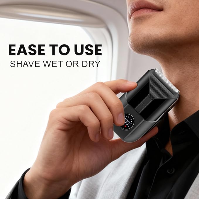 VNTGSHVER Foil Shavers for Men - Smooth & Close Electric Razor, USB-C Rechargeable Razor, High Precision Electric Face Shaver, Waterproof, Cordless, Dual-Action SkinSafe Foil Blades