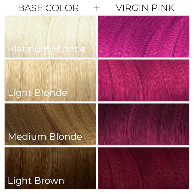 Arctic Fox Semi-Permanent Hair Dye, Virgin Pink, Vibrant Hot Pink Color, Vegan & Cruelty-Free, Ammonia-Free, Conditioning Formula, Long Lasting, For All Hair Types, 8 Fl Oz (Pack of 2)