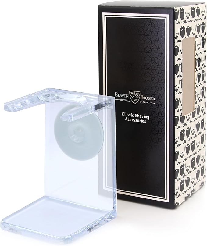 Edwin Jagger RH5L Large Drip Stand, Clear for use with Large (23mm) and Extra-large (25mm) neck Shaving Brushes