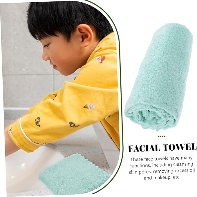 6pcs Face Washing Towels Soft Coral Reusable Makeup Removal Cloths Facial Wipes for Women Men for Deep Pore Cleansing Exfoliating