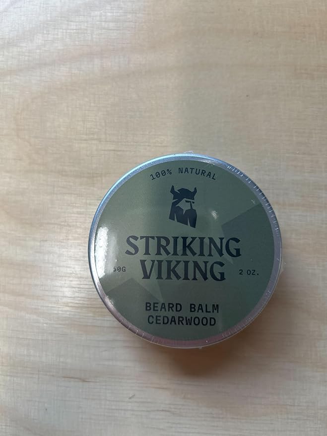 Striking Viking Cedar Beard Balm - 2 Fl Oz Pack of 1, Cedar - Softens & Moisturizes with Beard Butter & Shea - Tames Flyaways with Styling Balm & Cedarwood
