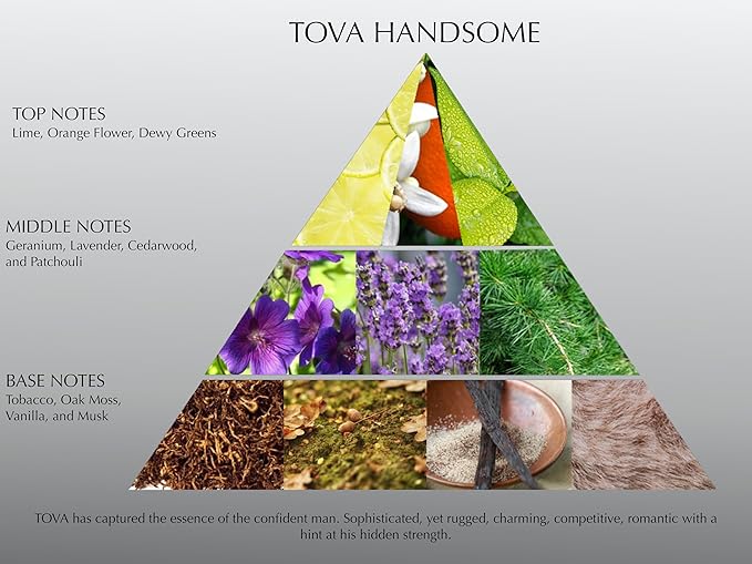 Tova Handsome for Men Eau de Toilette – Refreshing Citrus Lavender with Musk, Cedar & Patchouli – Long-Lasting – USA-Made & Cruelty-Free – 3.4 fl oz