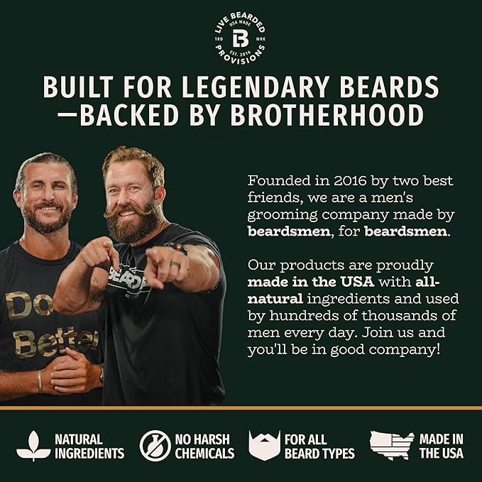Live Bearded Beard Butter, 3 fl oz - Made in the USA - All-Natural Leave-in Conditioner and Softener with Shea | 1880 Scent - Bourbon, Bitters, Citrus