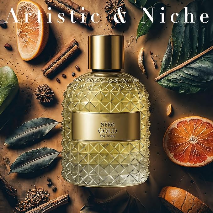 Men's Cologne Valentine Nero Glod Eau De Toilette Natural Body Spray Perfume Long Lasting Fragrance 3.4 Fl Oz Daily Used